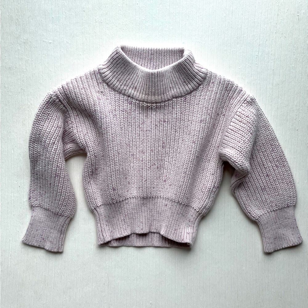 JAMIE KAY, 6-12 month oversized sweater in light purple. Perfect for layering!